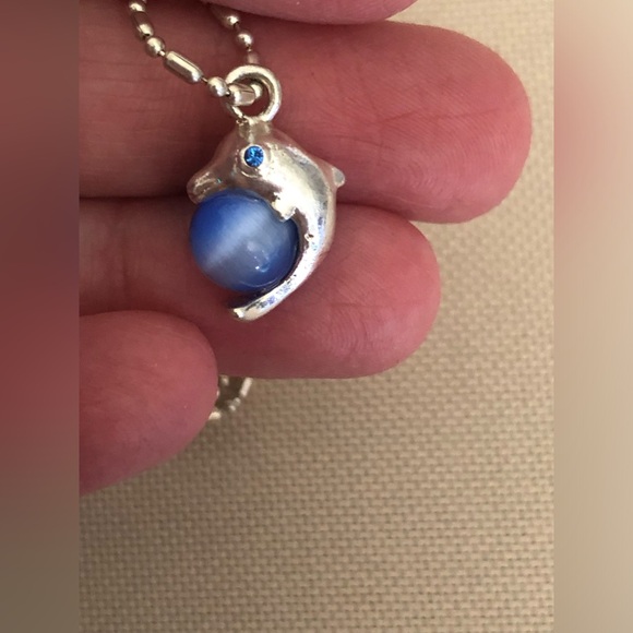 Silver Dolphin Charm Necklace - Picture 4 of 6